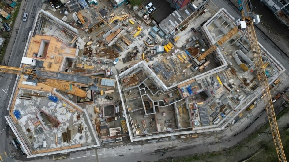 Drohnenansicht Baustelle