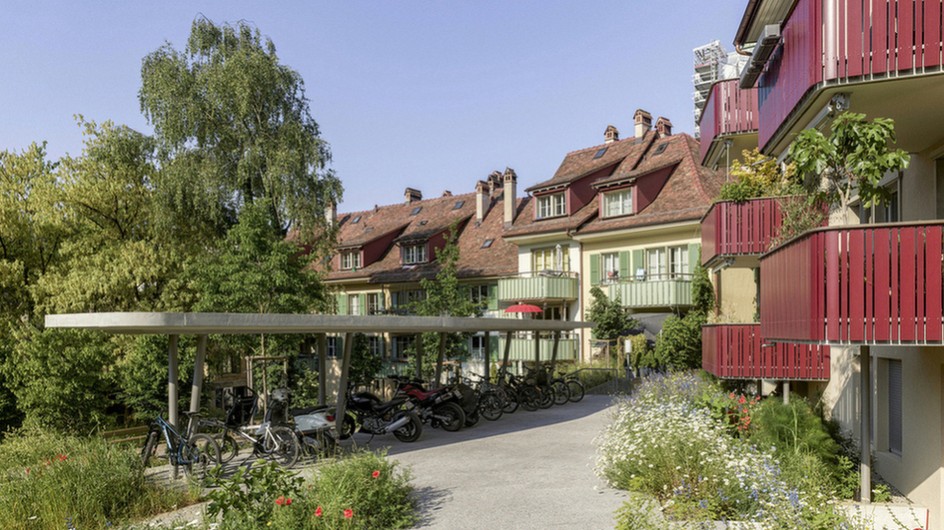 Badgasse 4, Bubenbergrain 21/23 (hinten), Bubenbergrain 17 (rechts) (Alexander Gempeler Architekturfotografie)