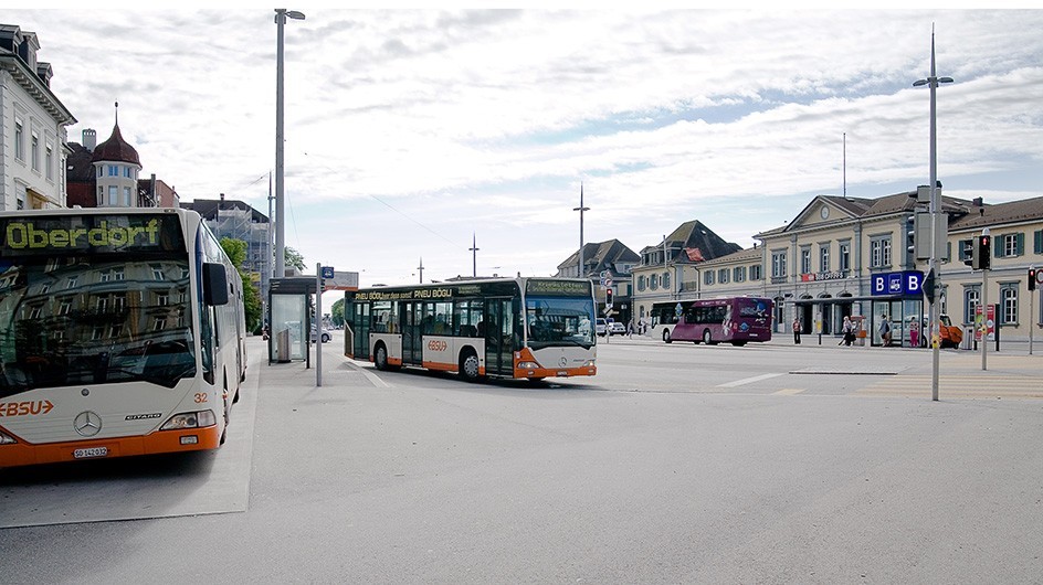 Solothurn, Bahhofplatz <br>Blick von Nordwest