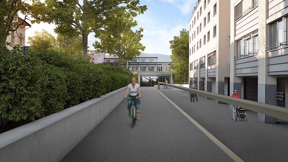 Personenunterführung Olten Hammer <br>Zugang Hammerallee