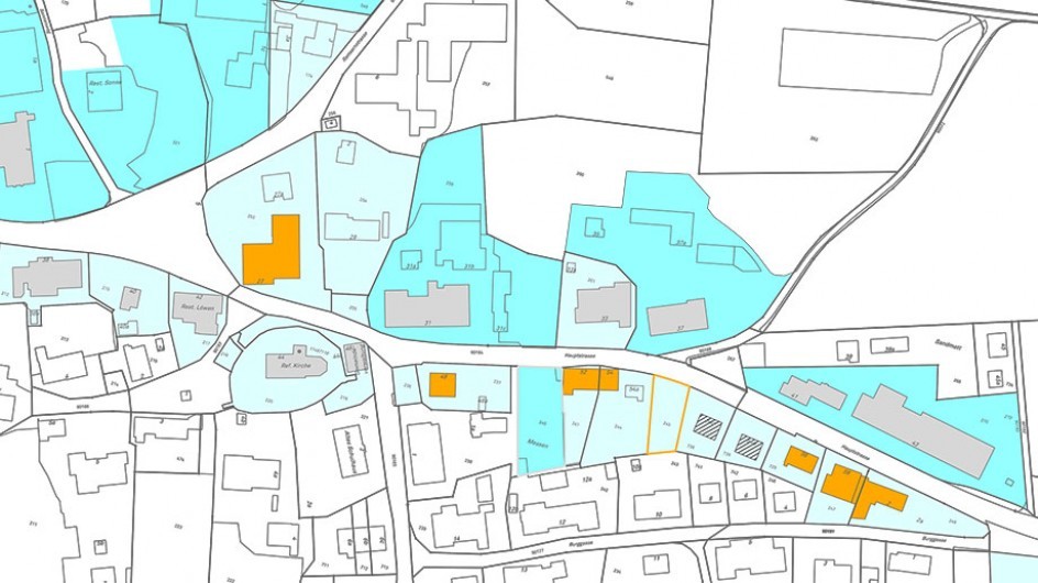 Planausschnitt Hauptstrasse Messen
