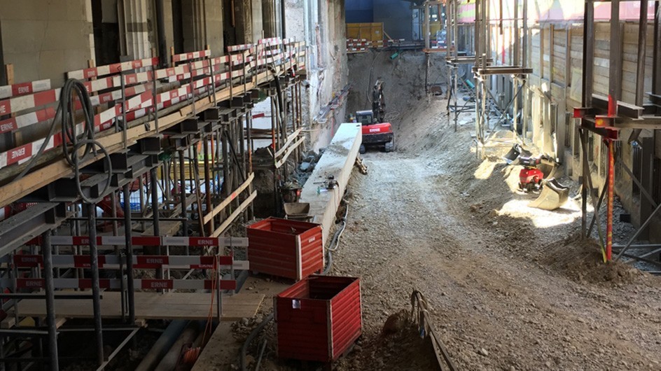 Construction Work southward “near the rails”